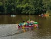 Crowds turned out to watch the fun as the 12th Annual Cardboard Boat Race splashed off in downtown Riverhead Saturday.