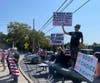 Protesters gathered in Riverhead Saturday to speak out against a vaccination mandate for state healthcare workers.
