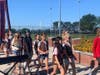 Local Girl Scouts participated in the ceremony.