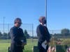 Rev. Peter Kelley and Southold Town Supervisor Scott Russell at Saturday's memorial service.