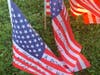 Messages were written on flags to heroes who lost their lives on 9/11.