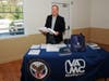 Joseph Sledge, eligibility specialist at the Northport VA Medical Center, came prepared with critical information for veterans.