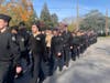 Members of the Navy Junior Reserve Officers Training Corps turned out in force.