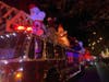 Firetrucks were decorated with lights and holiday inflatables.