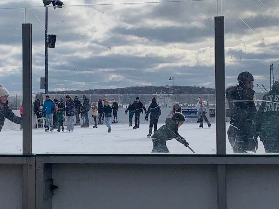 The ice rink at Mitchell Park was the place to be Sunday as a free skate drew a delighted crowd.
