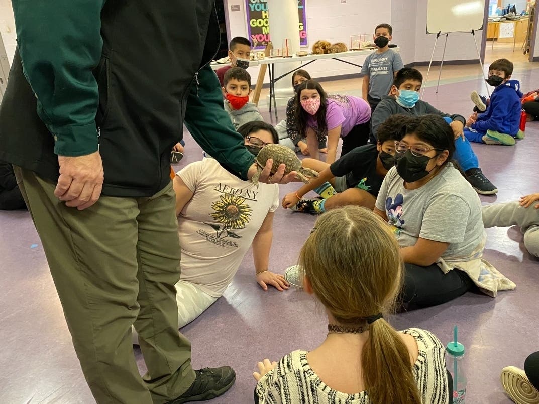 Hampton Bays students got to participate in an interactive lesson about the environment recently.