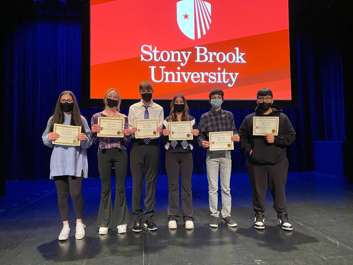 Two Westhampton Beach High School students took home honors in a "digital generation" competition, the district said.