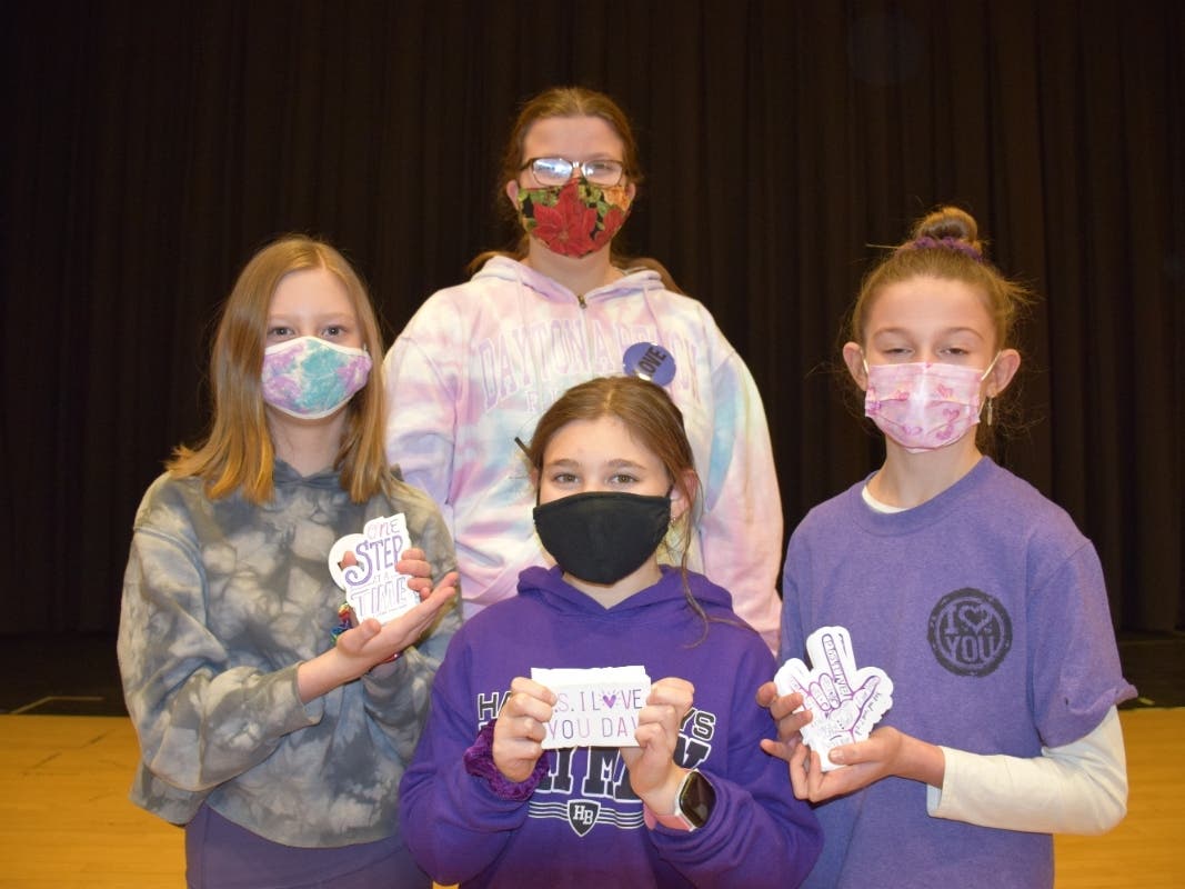 The Hampton Bays students participated in activities aimed at raising awareness about bullying and suicide.