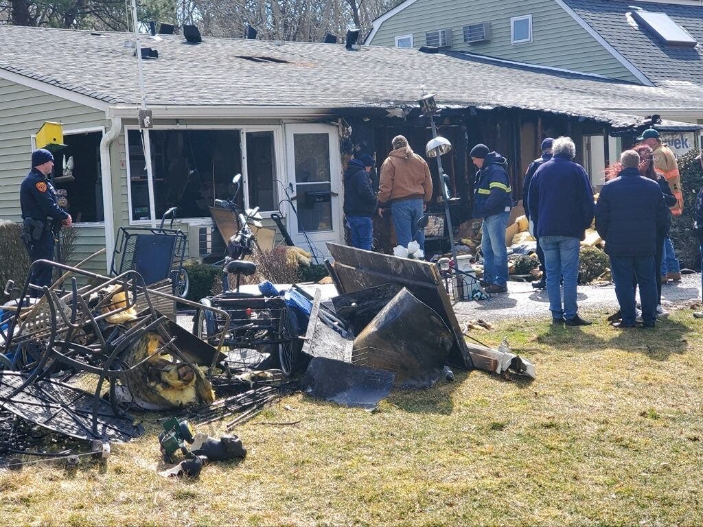 A fire ripped through the Manorville home on March 13.