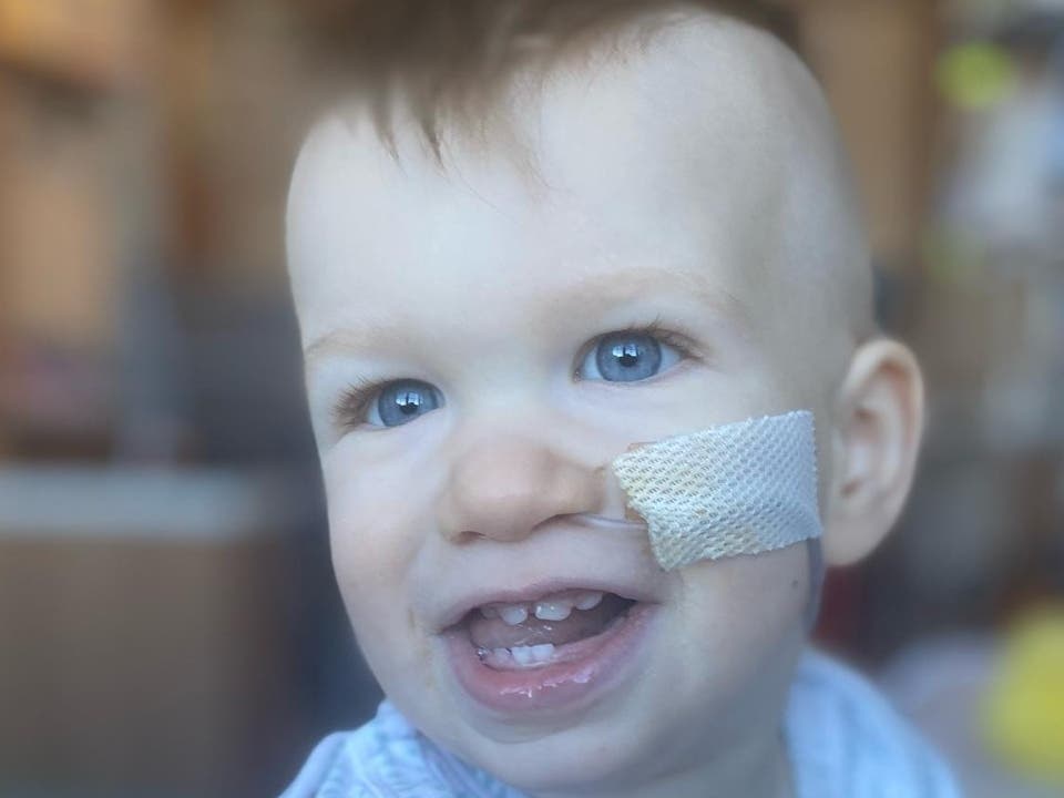 Everett "Buddy" Cotter, just 1 year old, received his new heart Friday, his grateful parents said.