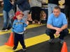 Firefighters took the time to teach the children.