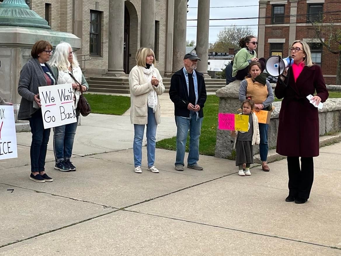 An earlier rally was held to fight for women's rights in May.
