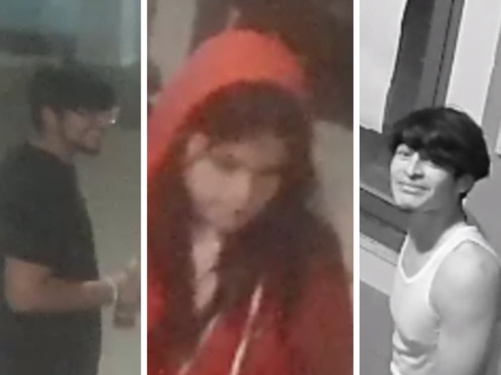 Police are searching for three people they say burglarized a Suffolk beach facility.