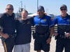 Paul Drum and members of the Southold Town Police Department.