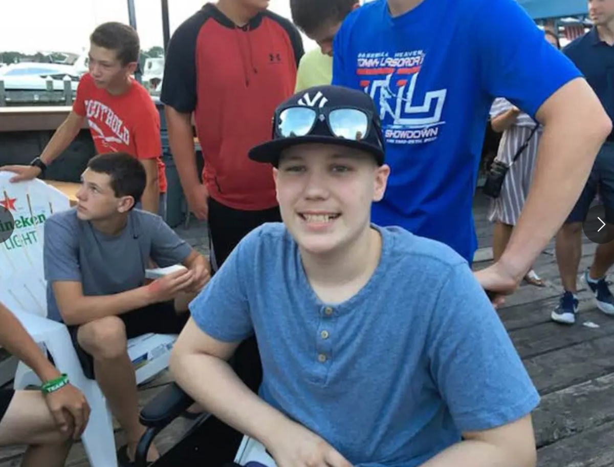 Dylan Newman at a fundraiser held in his honor.