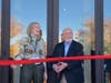 Best-selling author Nelson DeMille and store manager Sarah deQuillfeldt at the ribbon-cutting for a brand-new Barnes & Noble in Riverhead.