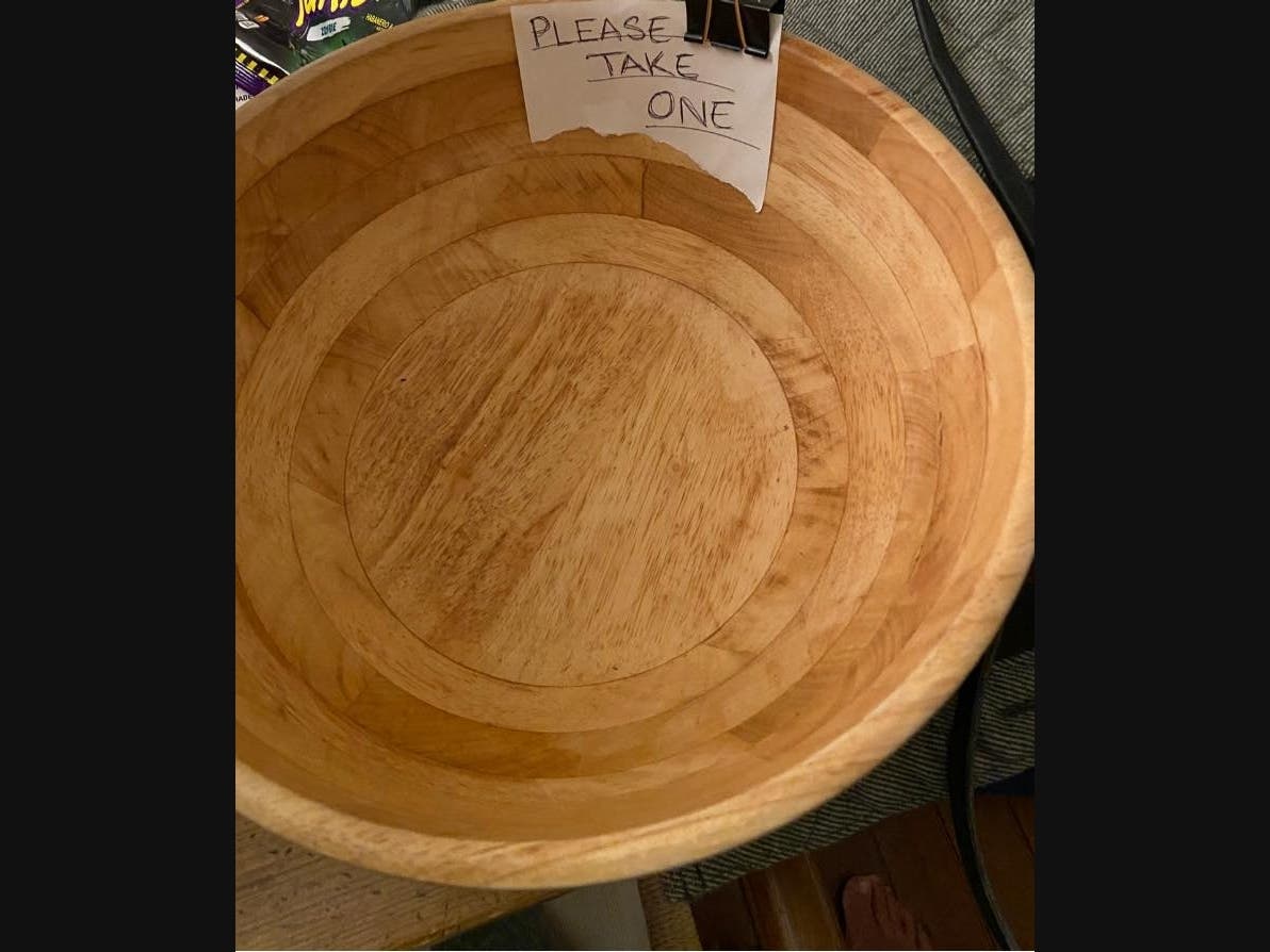 A Halloween bowl found in the street without candy found its way back to its owner thanks to a caring community.