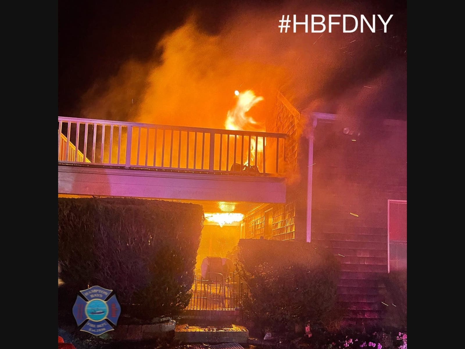 The fire was made more difficult to tackle due to the wind, officials said.