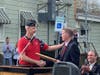 Southold Town Supervisor Scott Russell received an honor from members of the American Legion's Griswold Terry Glover Post 803