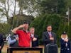 Solemn respect was paid to veterans.