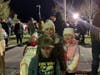 The mood was festive in Greenport Sunday for the annual Parade of Lights and Tree Lighting.