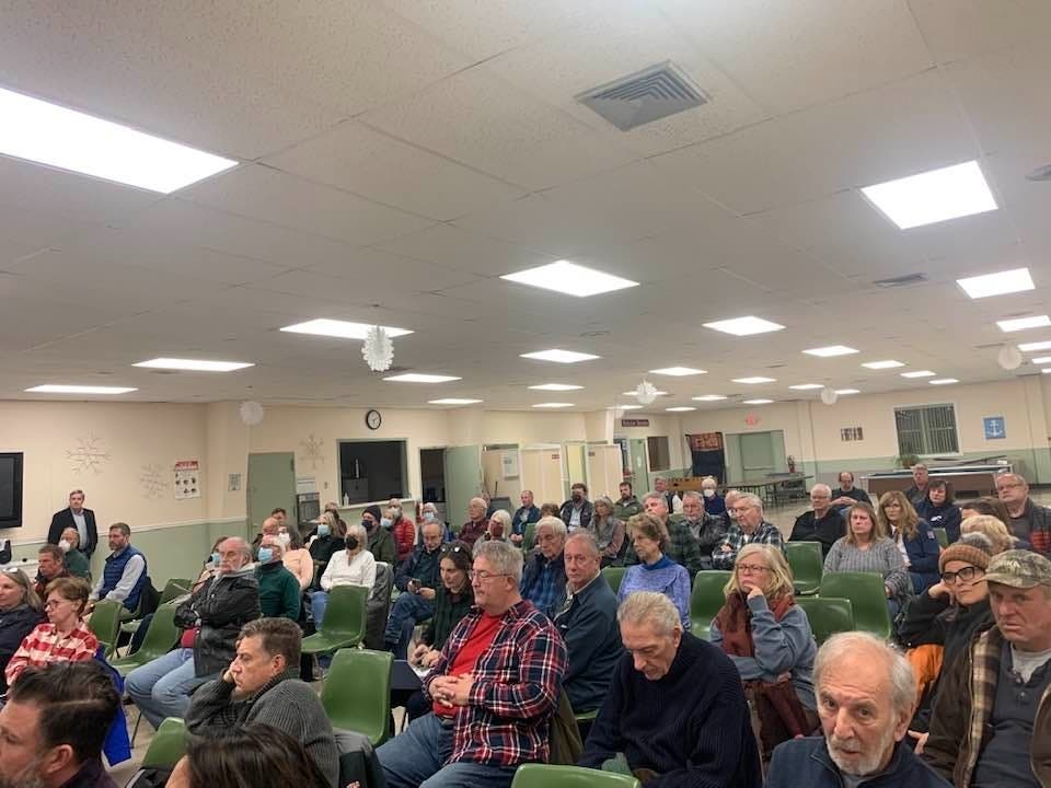 A crowd turned out with questions about a proposed lithium-ion storage facility in Cutchogue.
