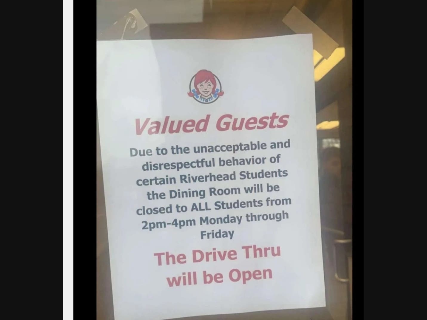 A Wendy's owner's decision to shut his door to quell the students' "disrespectful behavior" has sparked an outpouring of support, but one woman called it discrimination.