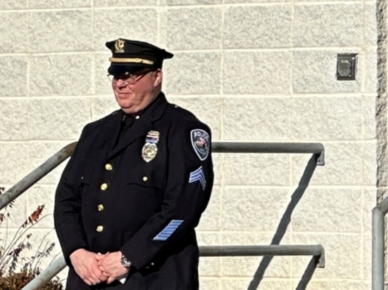 Southampton Town Police Sgt. Herbert Johnson at his walkout ceremony.