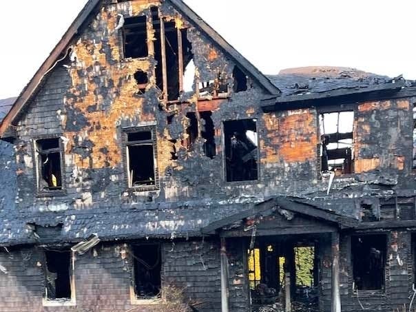 The fire completely gutted a Water Mill home Sunday, officials said.