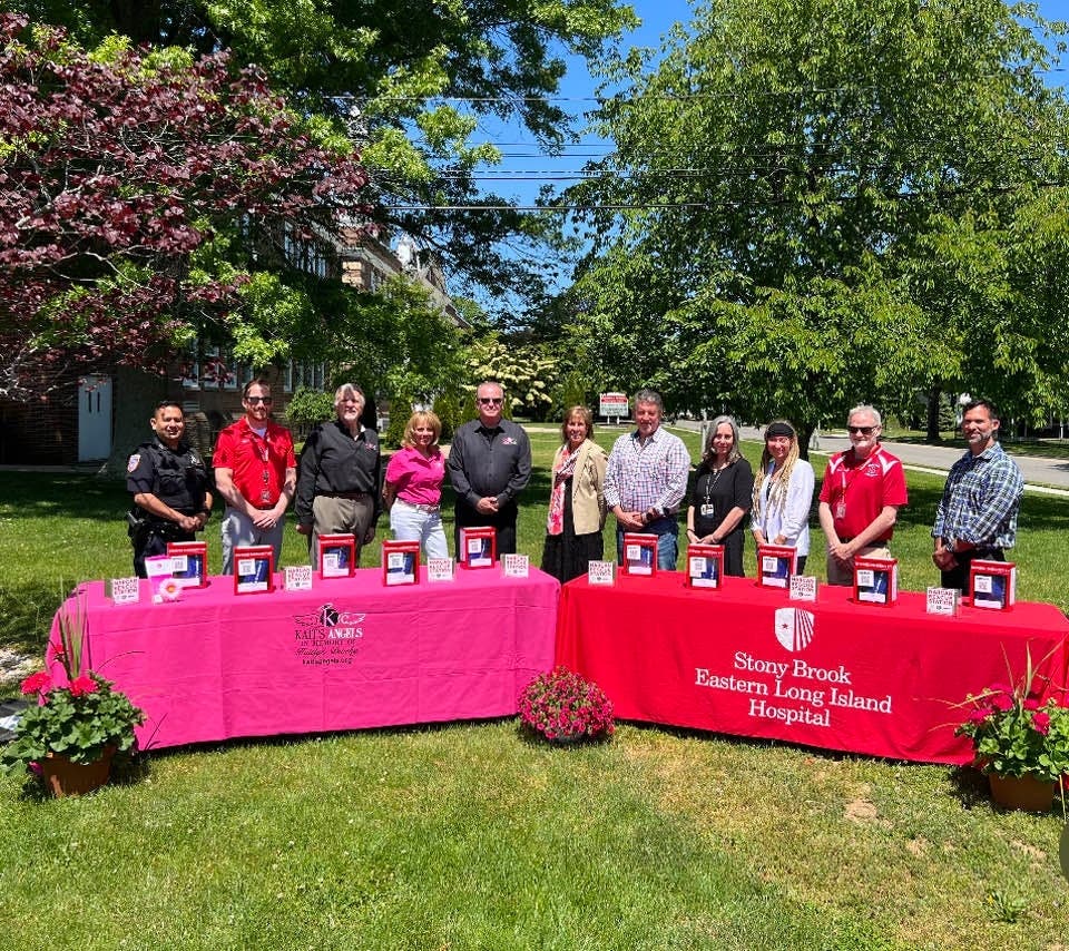 The Narcan rescue stations were unveiled at the Southold Union Free School District Friday.