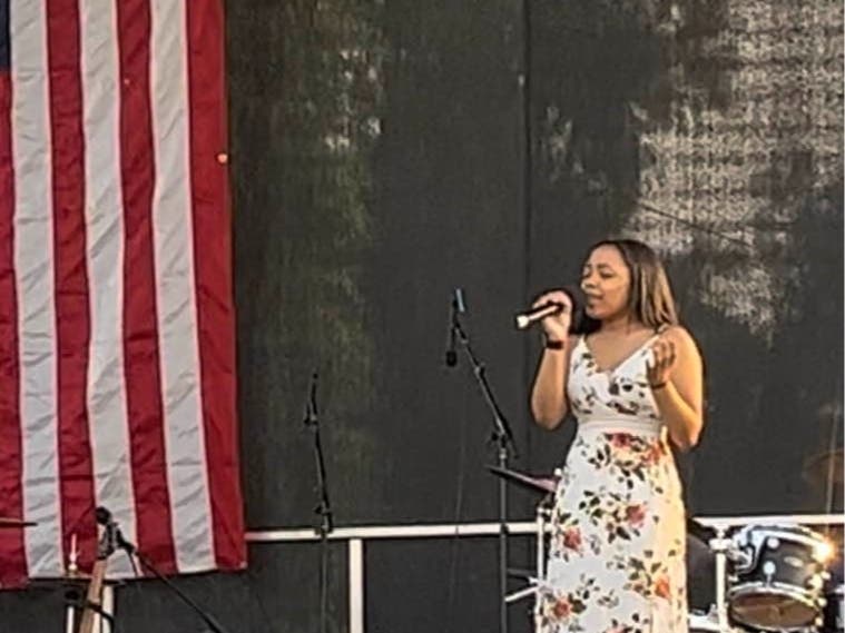 Jayda Hubbard, 15, won first prize in her category with her soaring rendition of "I Will Always Love You."