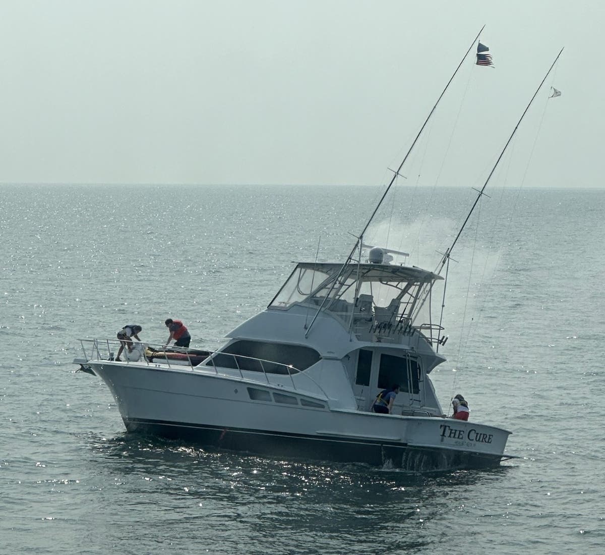 Tedd Webb took a photo of the boat fire from the wheelhouse of the Cross Sound Ferry's Sea Jet.