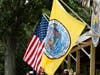 Flags flew high in honor of the celebration.