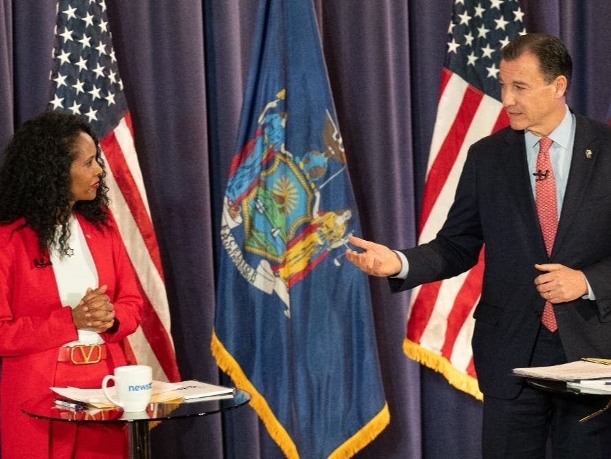 Mazi Pilip and Tom Suozzi met for their only debate ahead of next week's special election congressional race. 