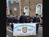 Members of the Westhampton Beach Fire Department marched alongside the Dublin Brigade in Ireland recently.