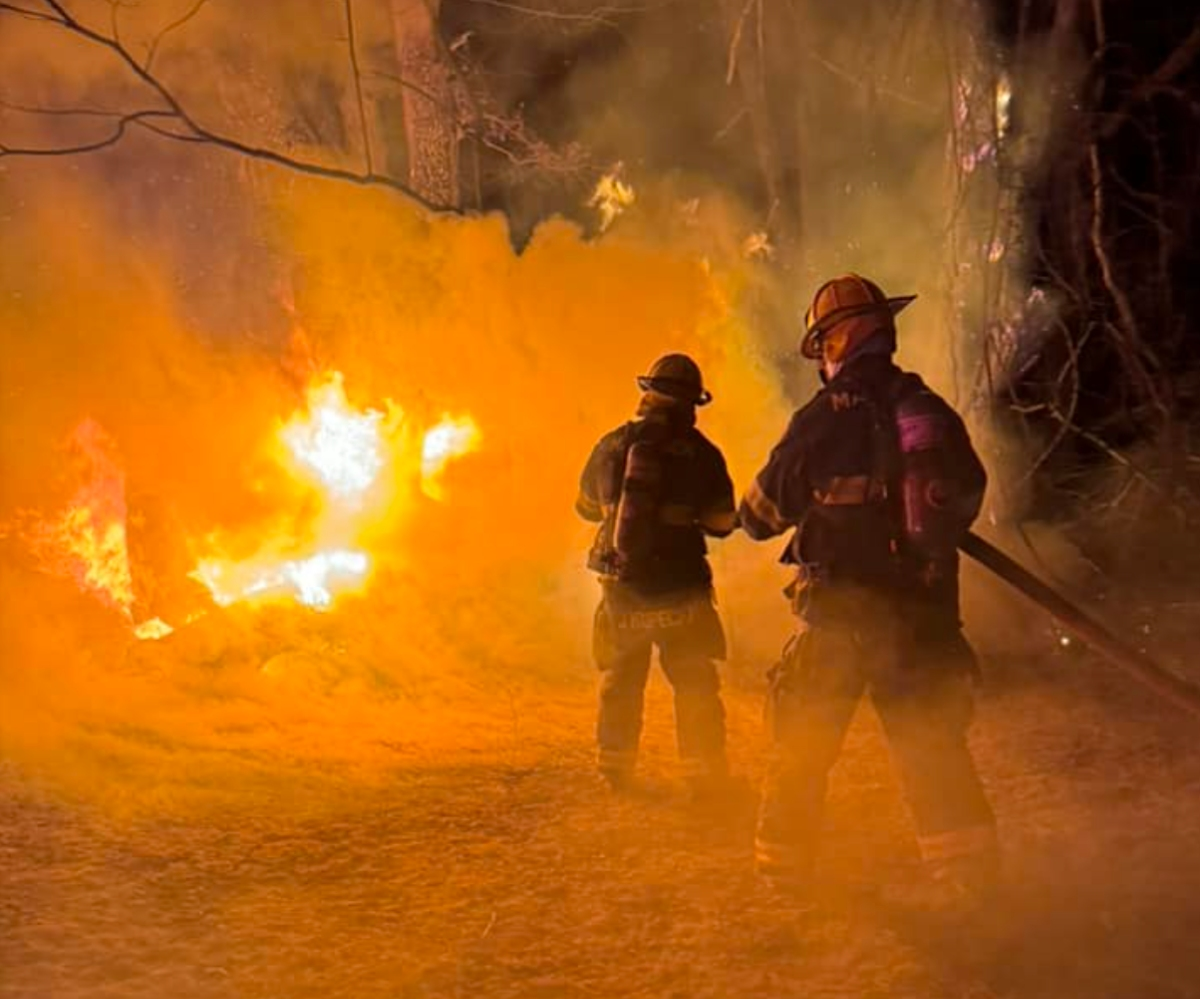 The fire broke out Tuesday night, officials said.