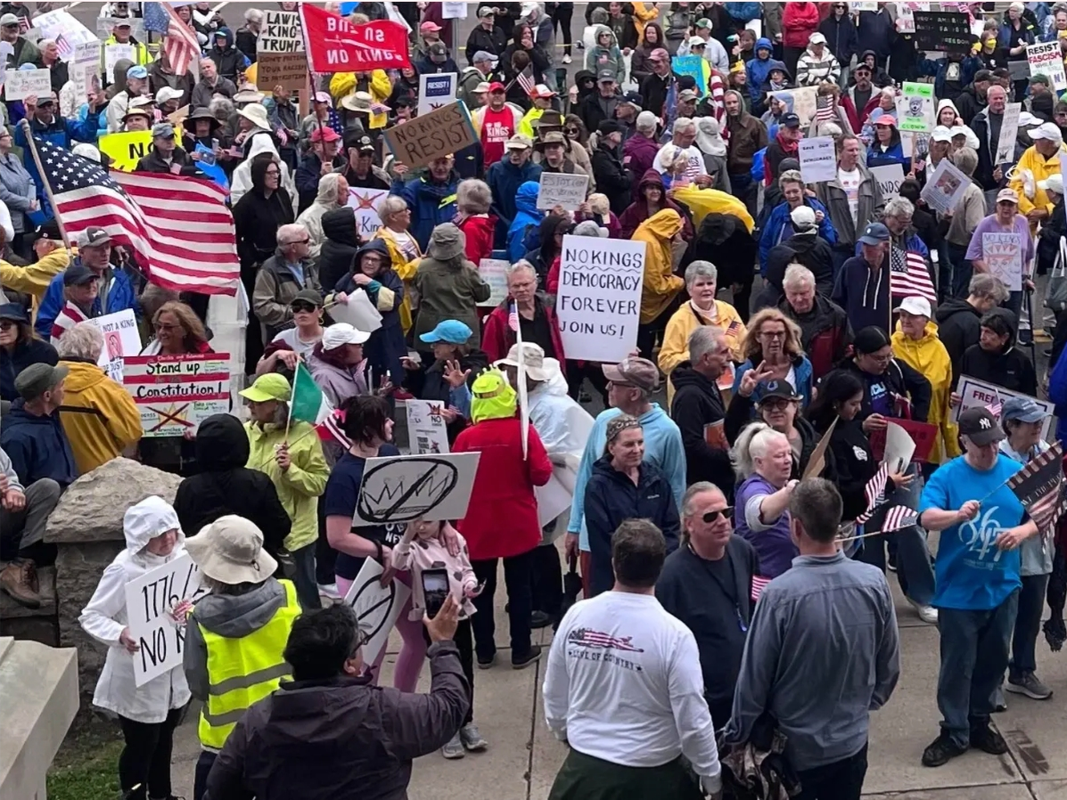 The first No Kings Day, at a protest in Riverhead.