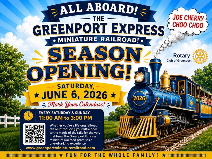 All Aboard! Greenport Express Miniature Railroad Set To Open For Season ...