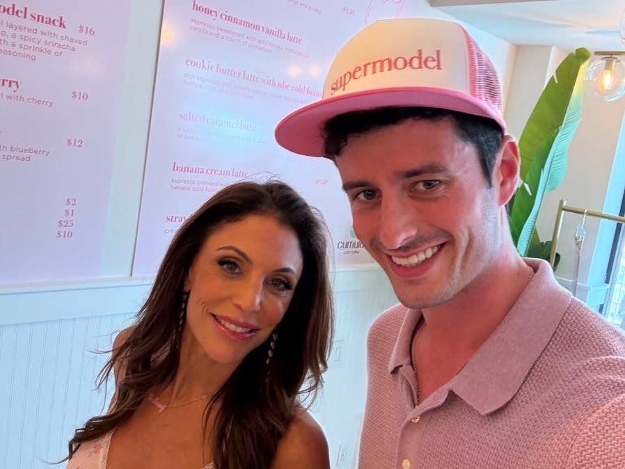 Bethenny Frankel and real estate advisor John Frangeskos at the opening of the Supermodel Café in East Quogue.