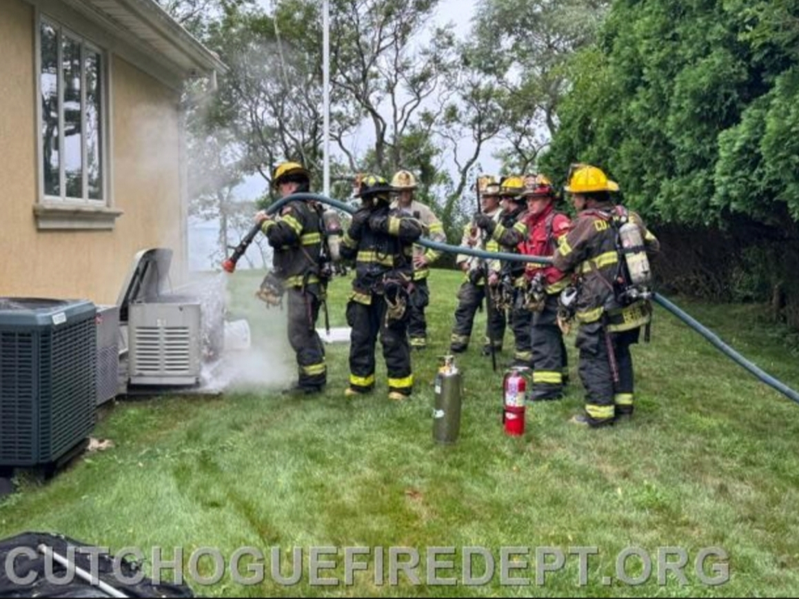 The Cutchogue Fire Department quickly knocked down the fire, officials said.