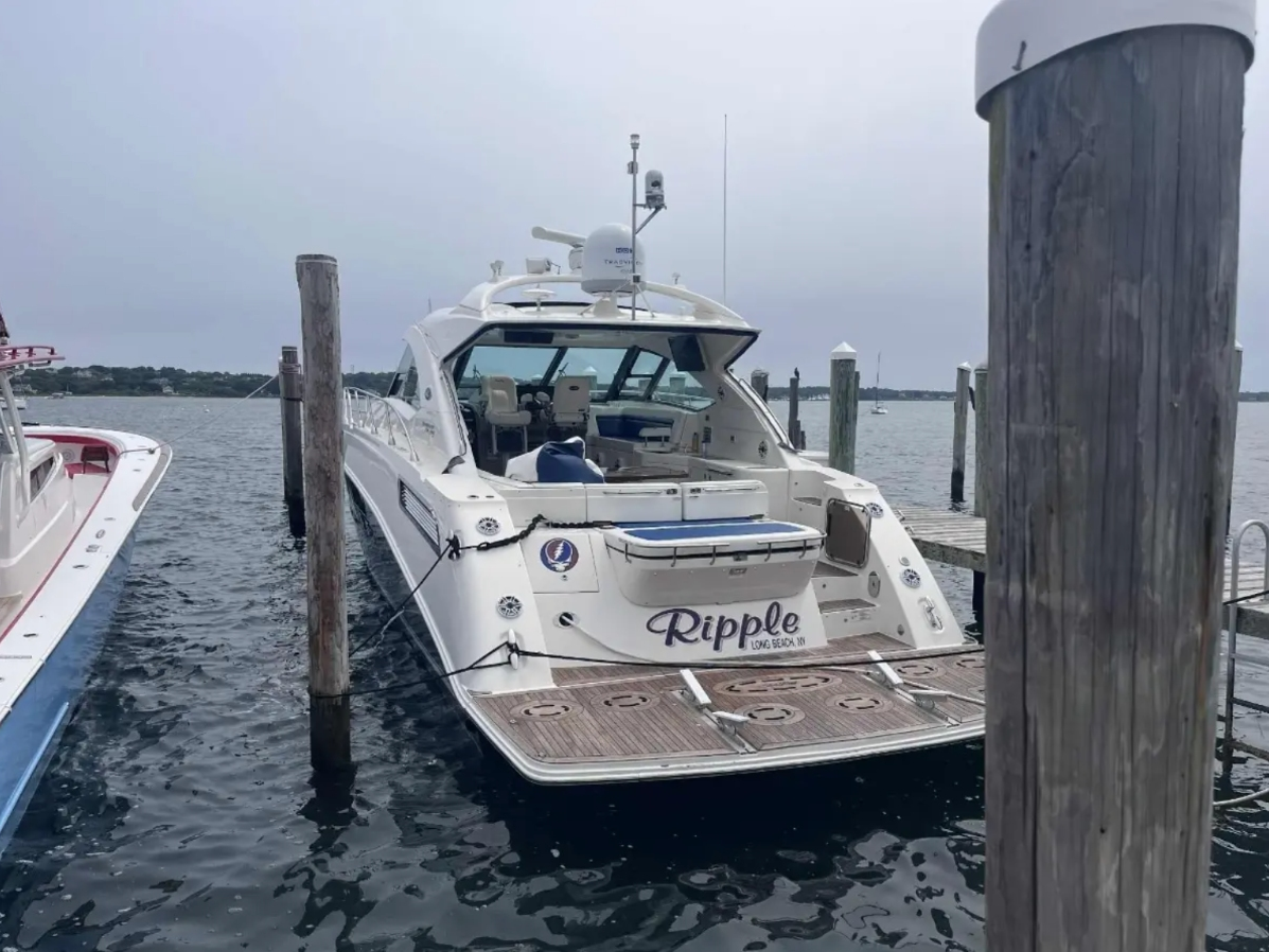 The boat where Martha Nolan-O'Slattara was found dead in August, 2025.