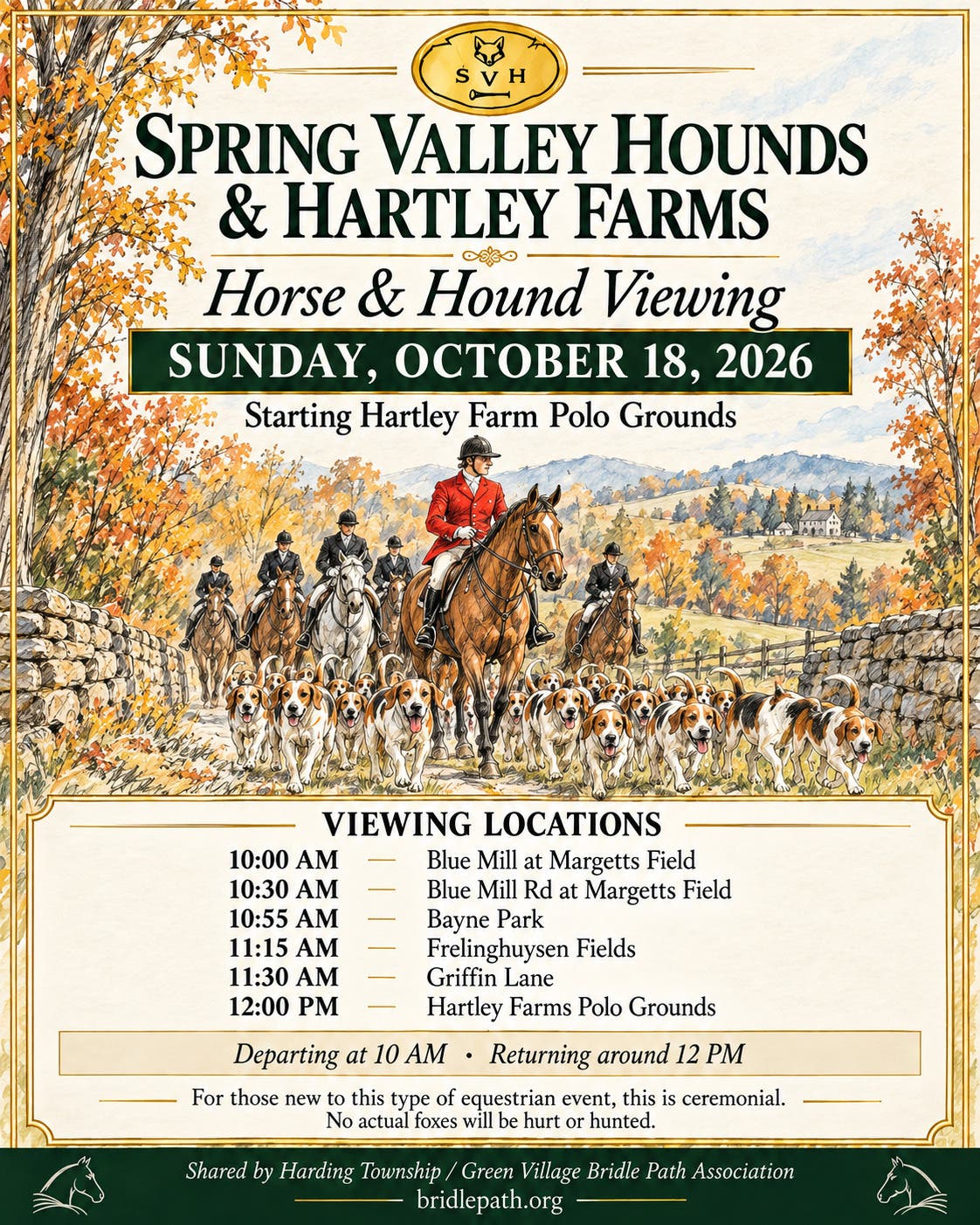 Spring Valley Hounds & Hartley Farms Horse & Hound Viewing