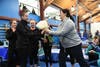 Senior gymnast Lily Fairleigh was recognized by her teammates and coaches at the Emily Fedorko Challenge. 