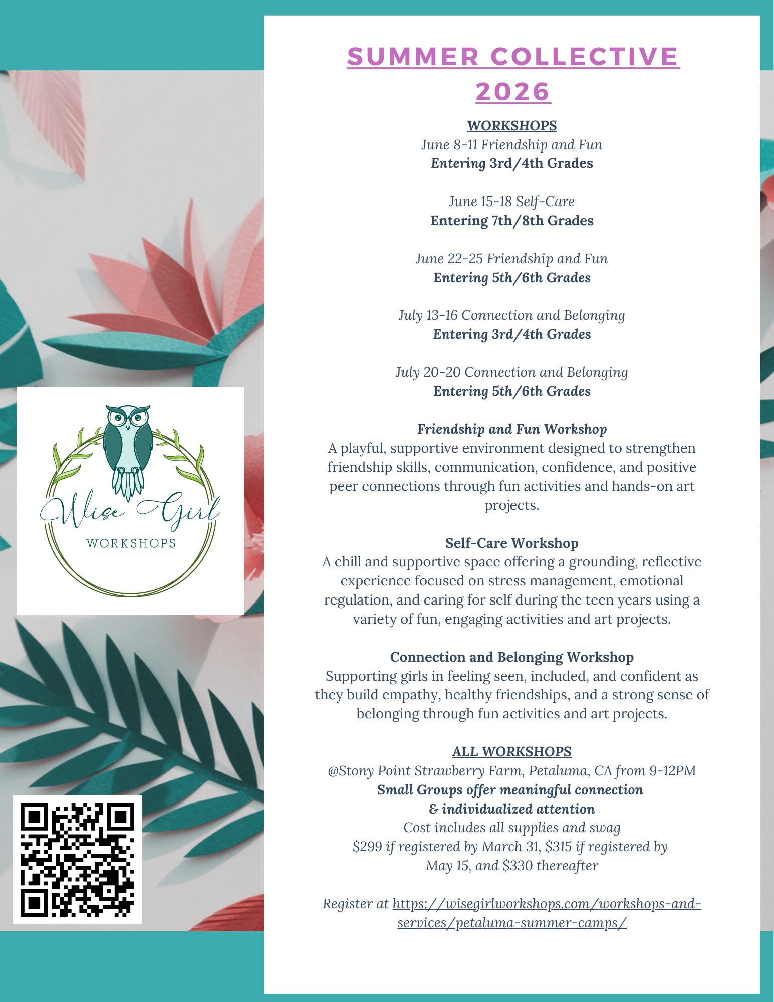 Wise Girl Workshops Summer Collective Camps