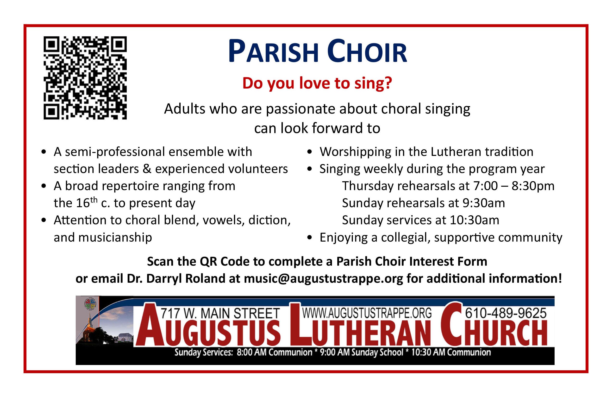 Parish Choir – AUGUSTUS LUTHERAN CHURCH