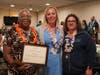 Griffin Hospital Emergency Department Patient Safety Monitor Denise White, of New Haven, pictured left, recently received the Heart of Caring Award at Griffin’s Nursing Support Staff Celebration