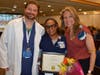 Griffin Health Nurse Jane Evering, RN, of Waterbury, center, received the Mary Schumacher Nursing Leadership Award at Griffin’s 37th Annual Nurses Week Celebration from Clinical Director of Inpatient Services Chuck York and ED Director Lindsay Slaybaugh.