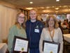 Griffin Health Nurses Deborah Jones, RN, of Ansonia, right, and Alicja Pross-Princic, RN, of Beacon Falls, left, received the Griffin Memorial Award at Griffin’s 38th Annual Nurses Week Celebration from Griffin Health Clinical Manager Kelly Puglia MSN, RN