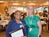 Griffin Health Nurse Lauren Kelley, MSN, RN, of Stratford, left, received the Shirley Yale Nursing Scholarship Award at Griffin’s 38th Annual Nurses Week Celebration from Griffin Health Vice President Patient Care Services and CNO Kelly Egan, MSN, RN.