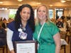 Paola Vigil, RN, of Seymour, left, received the 2026 Griffin Health Outstanding Nurse of the Year Award at Griffin’s 38th Annual Nurses Week Celebration from Griffin Health Vice President Patient Care Services and CNO Kelly Egan, MSN, RN.